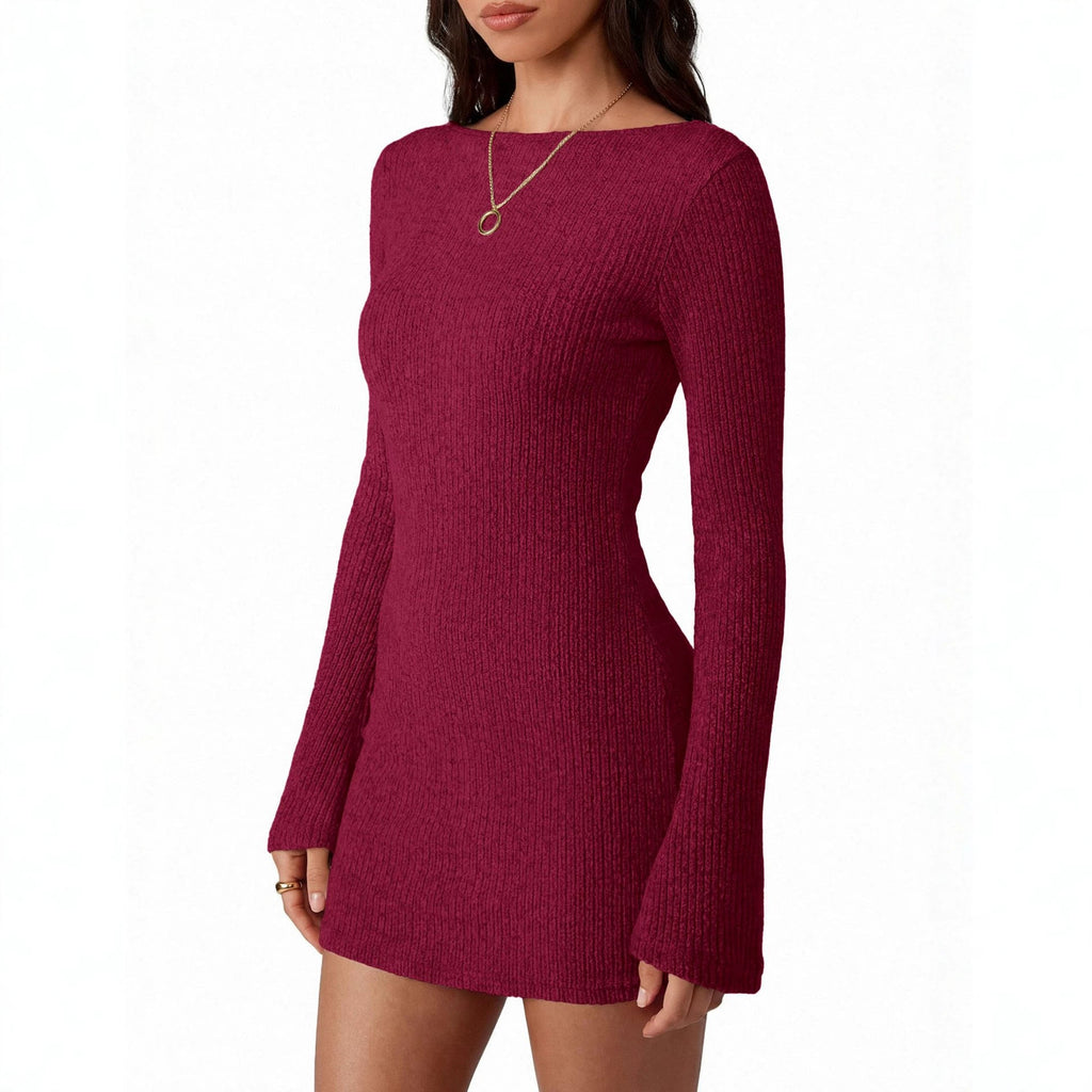 Strickkleid mit langen Ärmeln für Damen – Bild 3 | LuxeStyle