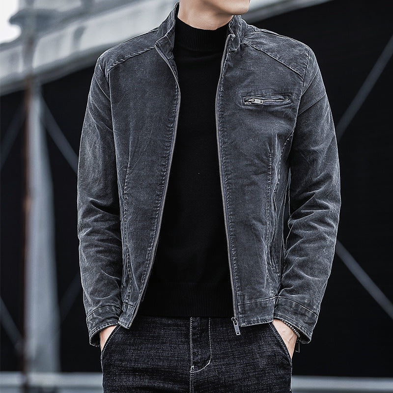 Corduroy-Jeansjacke für Herren mit Kaninchenhaar – Ansicht 2