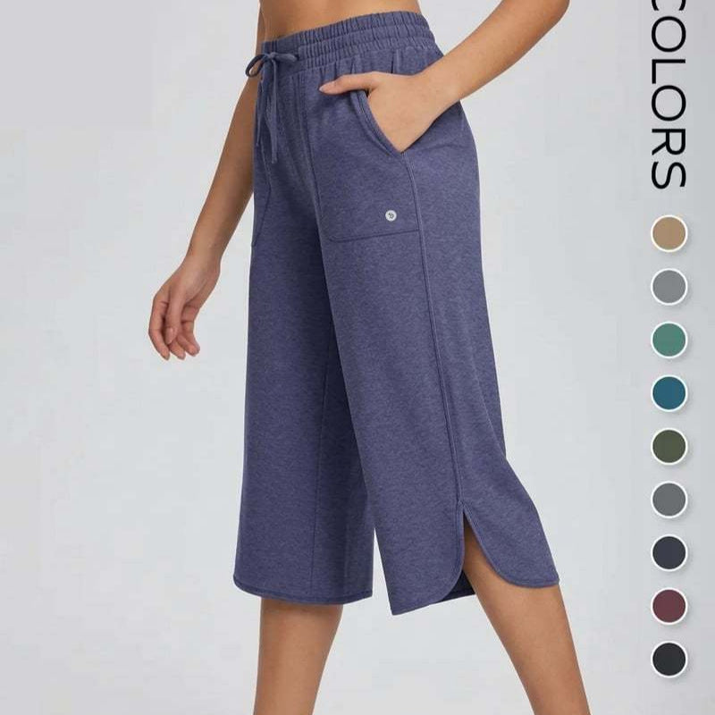 Caprihose mit weitem Bein und Gummizug