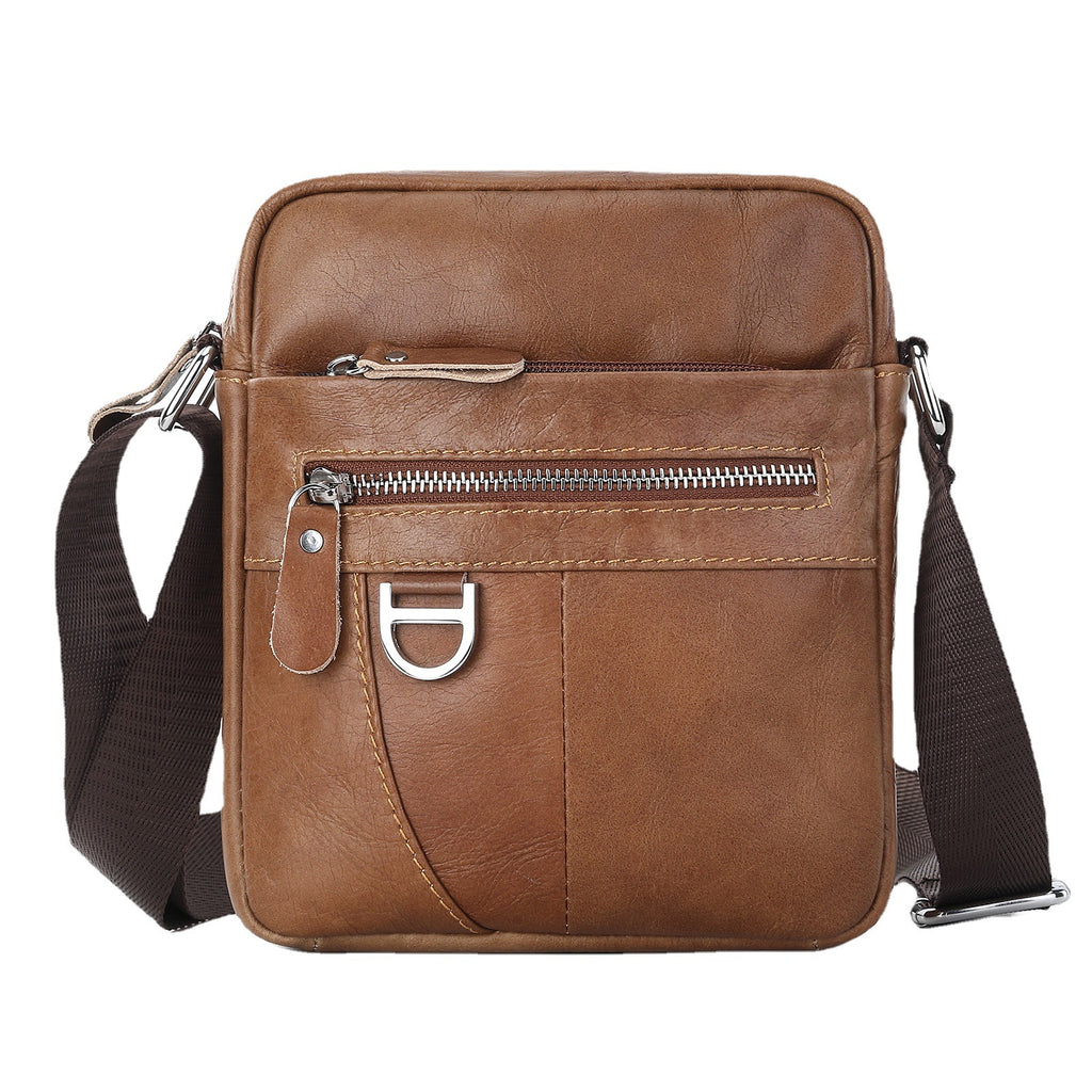 Umhängetasche Retro aus Rindsleder, schwarz/braun | LuxeStyle