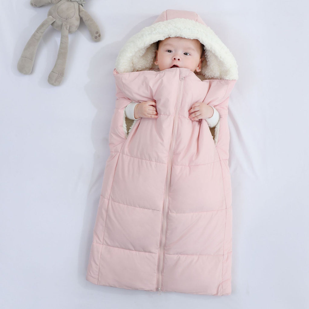 Weisses Baby-Schlafsack mit Kapuze – Bild 2 | LuxeStyle