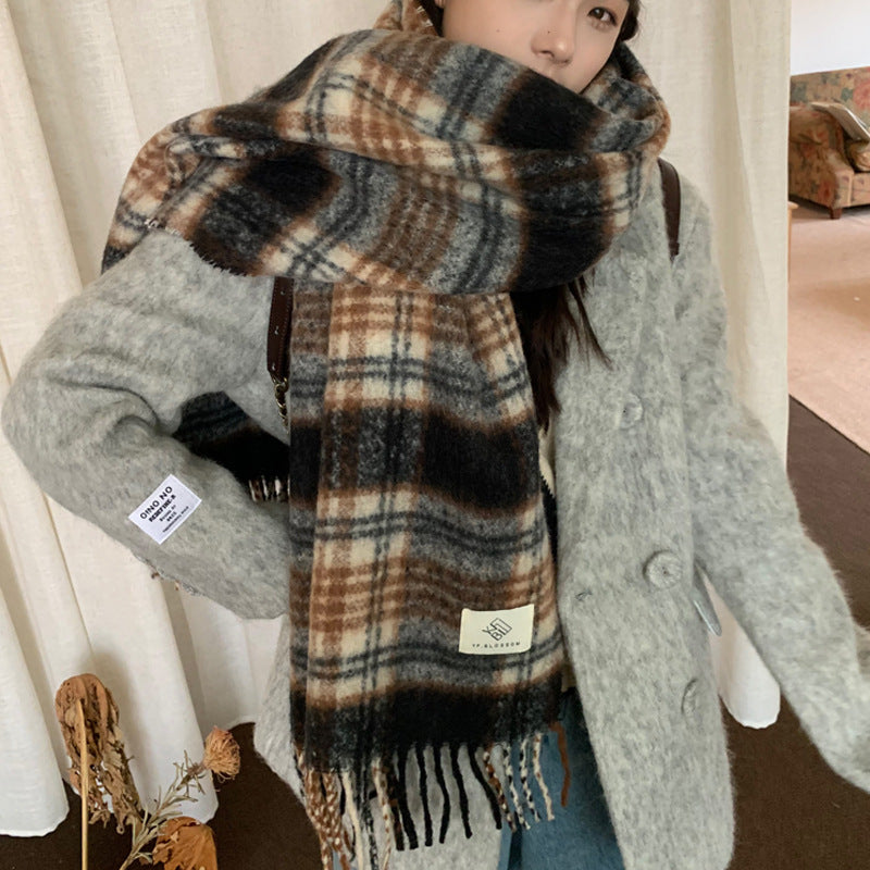 Plaid-Schal in Mintgrün, Pink, Lila, Schwarz, Blau – Bild 3 | LuxeStyle