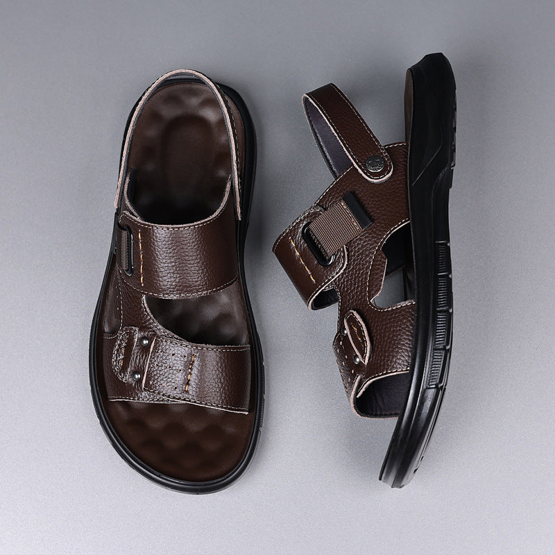 Herren-Sandalen aus Vollnarbenleder