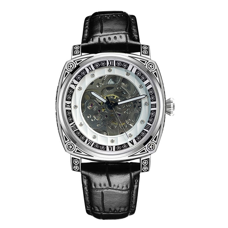 Weisses Leder Business Armband