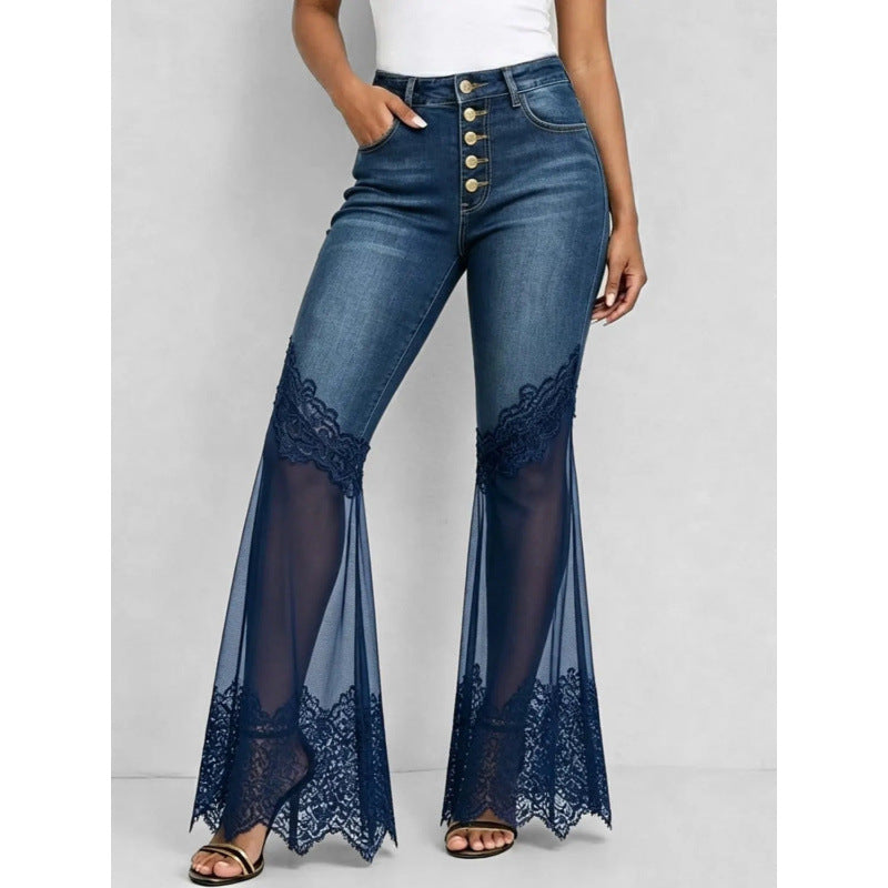 High-Waist Jeans mit ausgestelltem Bein