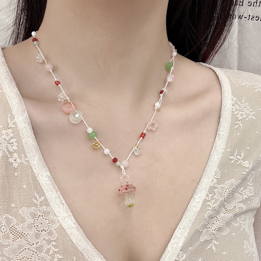 Blumen Pilz Perlenhalskette | LuxeStyle
