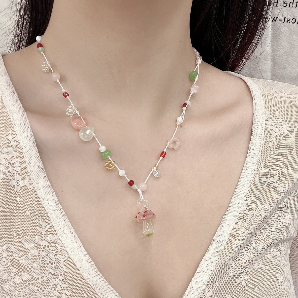 Blumen Pilz Perlenhalskette | LuxeStyle