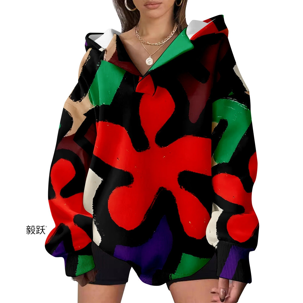Blumenprint Langarmpulli Damen