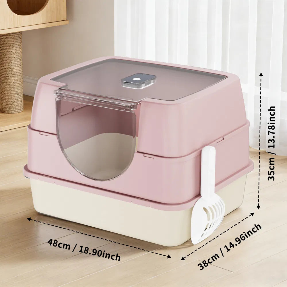 Galaxy Katzentoilette mit Klappdeckel, Pink