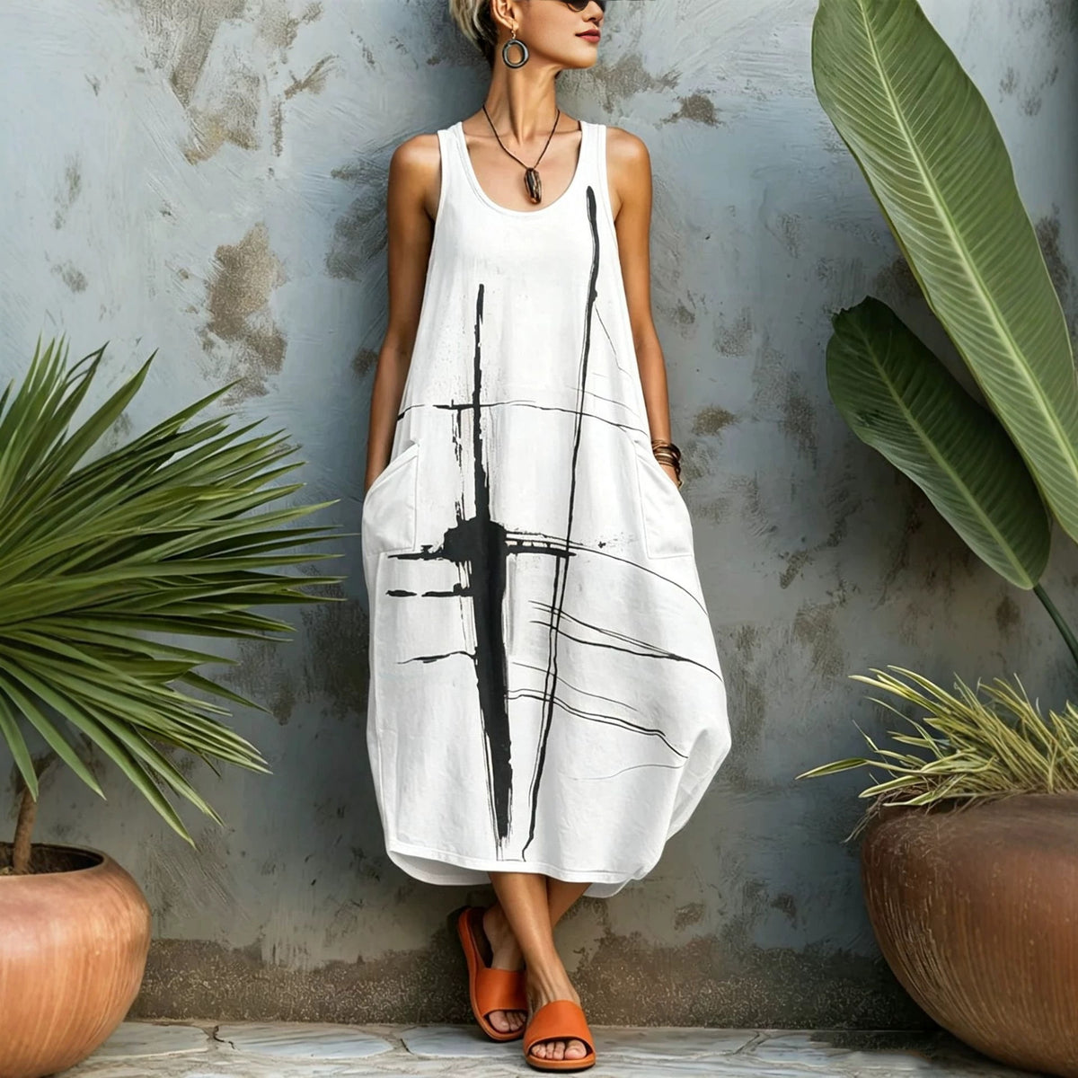Sommerliches Casual-Kleid mit Taschen – Bild 2 | LuxeStyle
