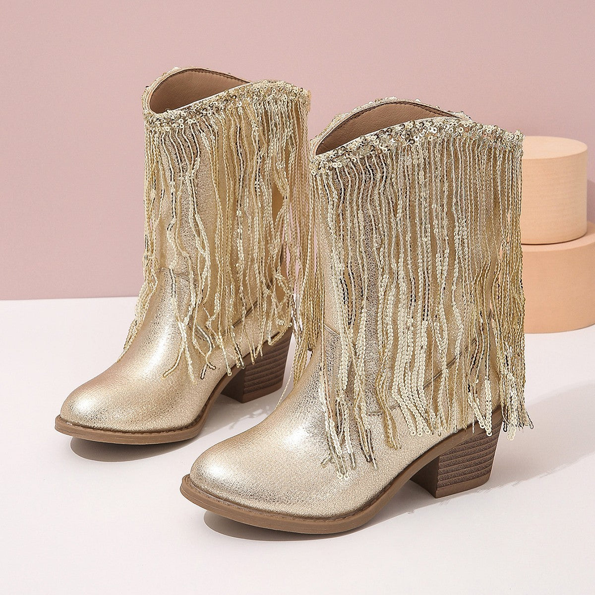 Western Ankle Boots mit Fransen