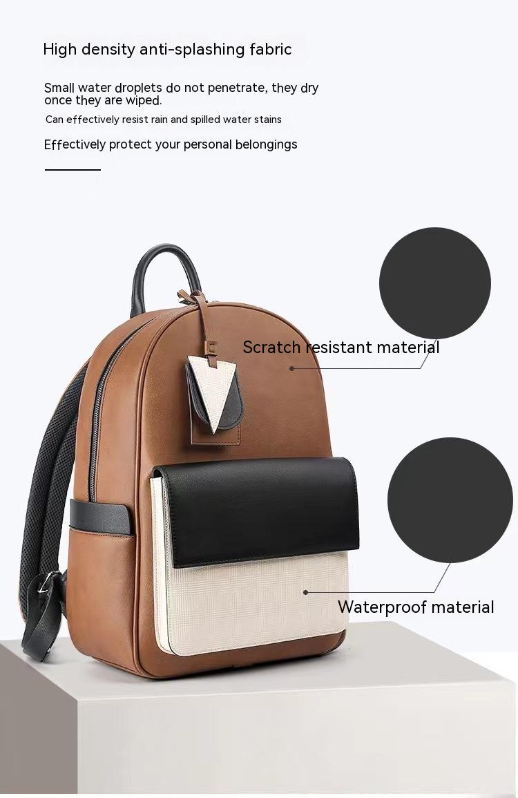 Dunkelbrauner PU-Leder Rucksack 20-35 L | LuxeStyle