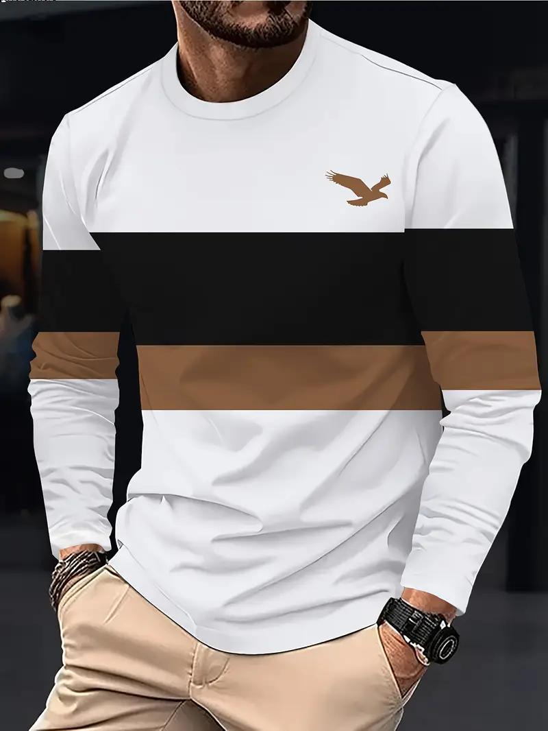 Herren Langarmshirt mit Rundhals und Plaid-Muster