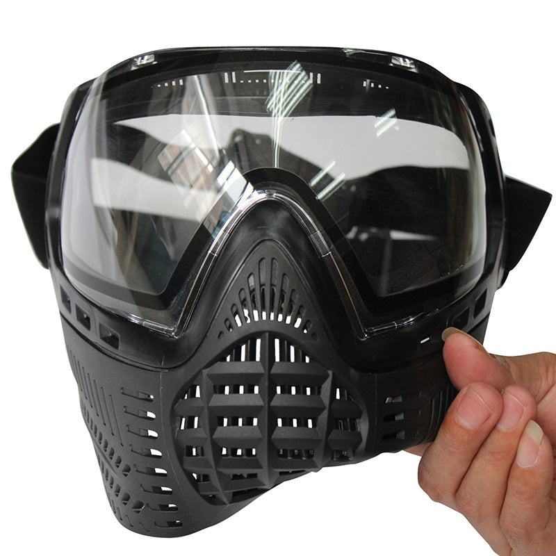 Ganz schwarze doppellagige Paintball-Schutzmaske – Ansicht 4