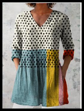 Kurzarmkleid mit 3D-Effekt und Print