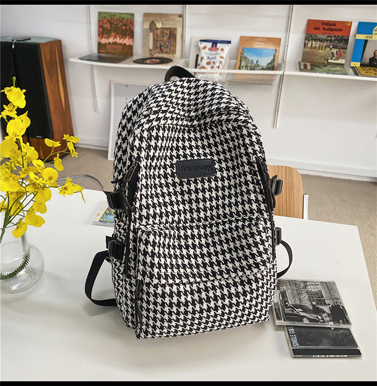 Grosser Strick-Houndstooth-Rucksack mit Anti-Diebstahl – Bild 4 | LuxeStyle