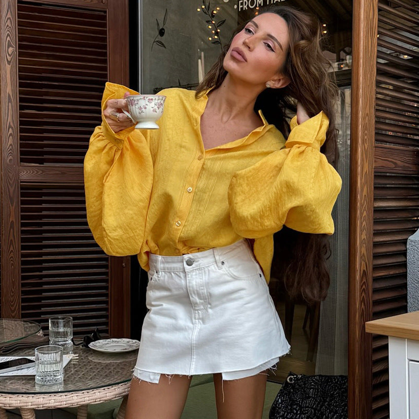 Langärmliges Stehkragen-Shirt im Loose-Fit – Bild 6 | LuxeStyle