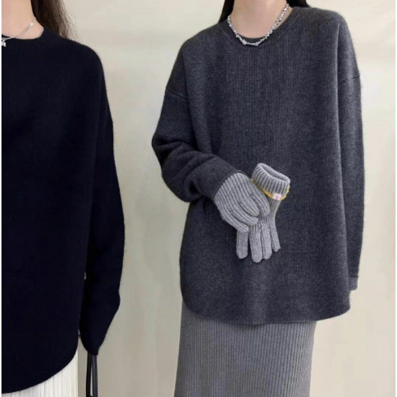 Mid-length Loose Fit Damen Pullover
