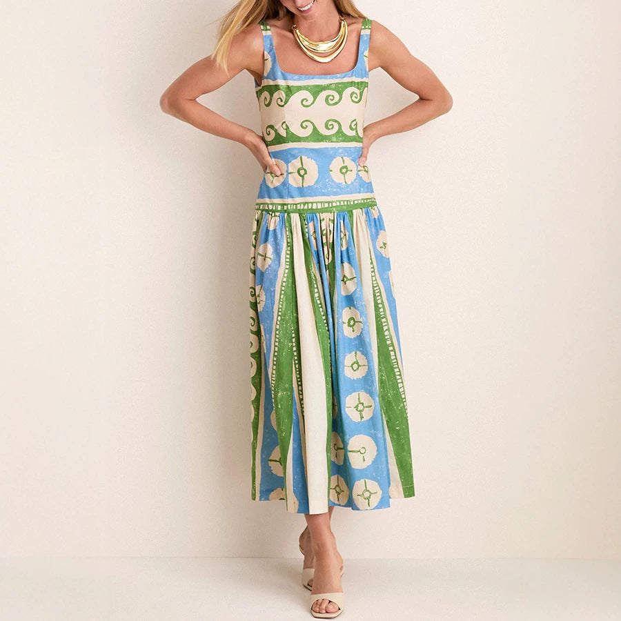 Leinenkleid mit Print für den Sommer