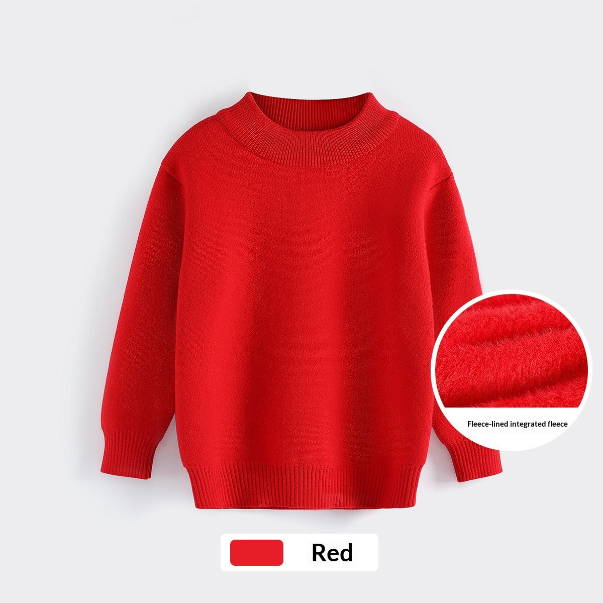 Weisser Pullover mit Fleece-Futter