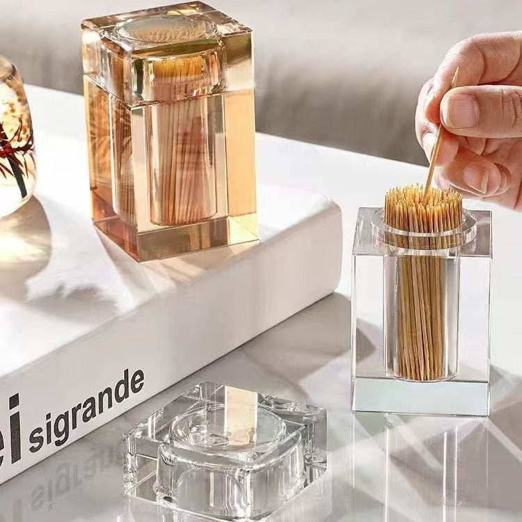 Kristallglas-Floss-Aufbewahrungsbox – klar, Champagner, grau – Bild 2 | LuxeStyle