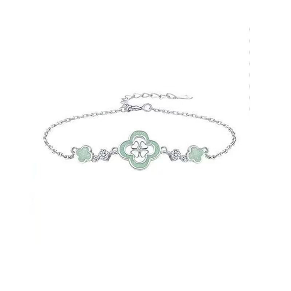 999 Silber-Armband «Trèfle» – Kleeblatt mit Zirkonia