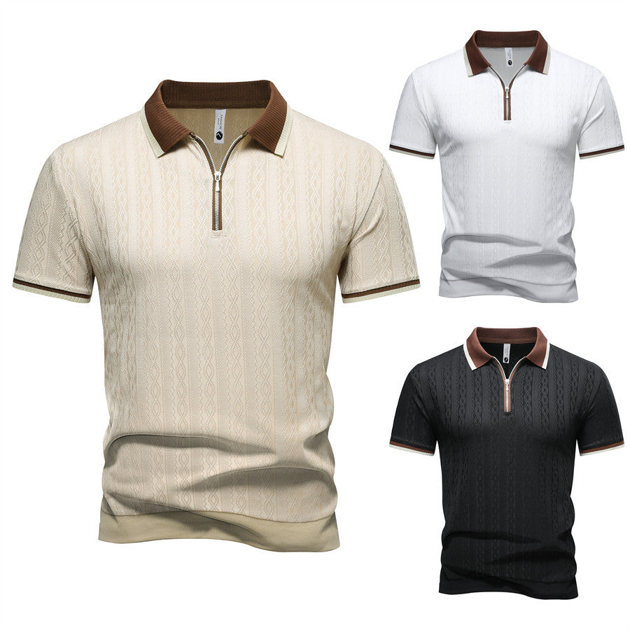 Polo-Shirt mit Reissverschluss und Streifen – Bild 2 | LuxeStyle