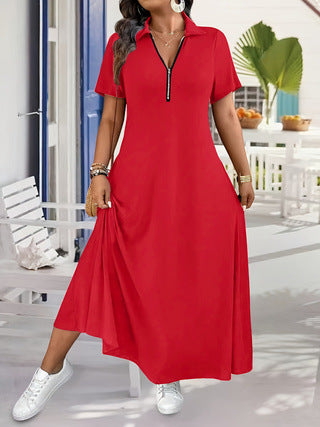 Einfaches Kurzarm-Kleid mit Reissverschluss