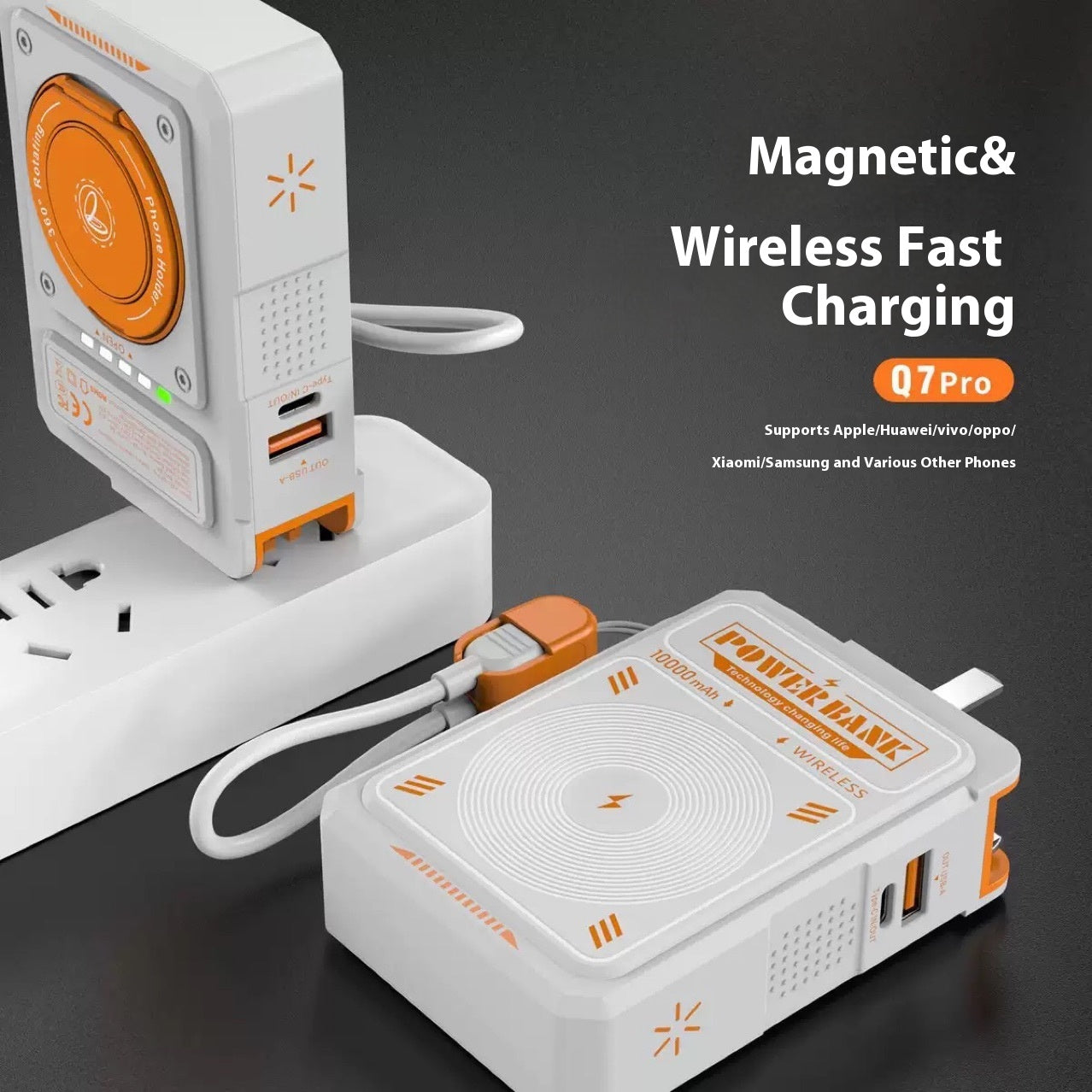 3-in-1 Powerbank mit AC-Stecker, 10'000 mAh