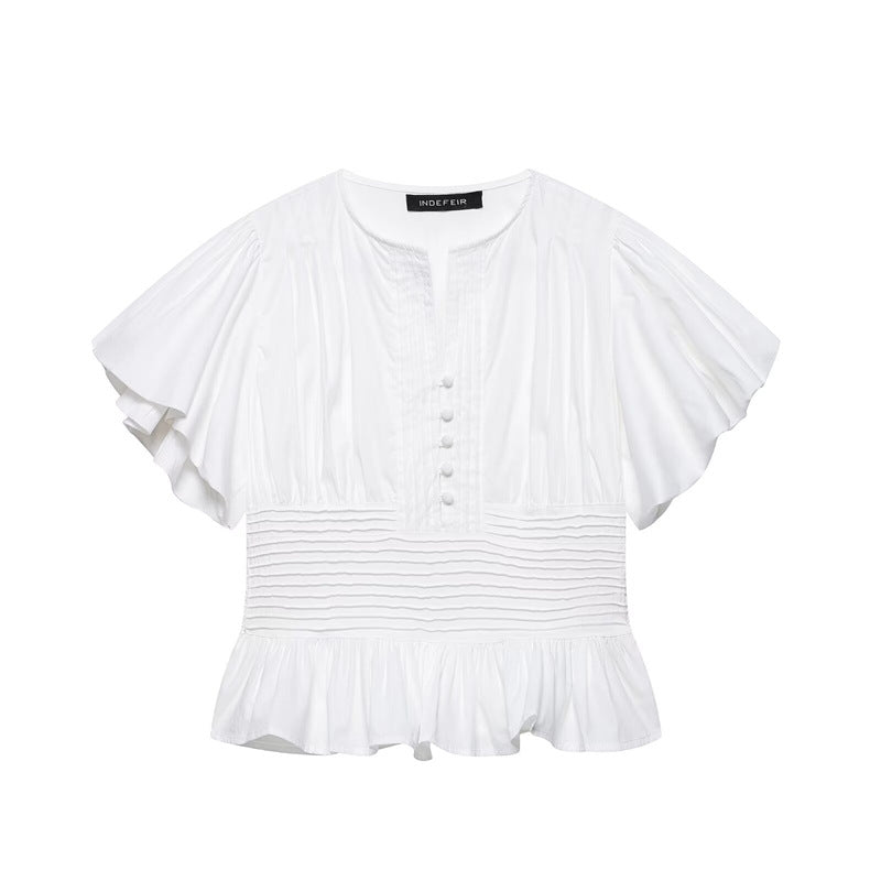 Elegante Bluse mit Rüschen und Puffärmeln – Bild 6 | LuxeStyle