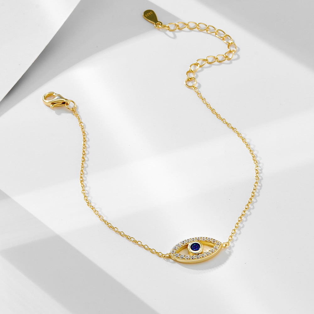 S925 Silber Zirkon-Armband mit Auge | LuxeStyle