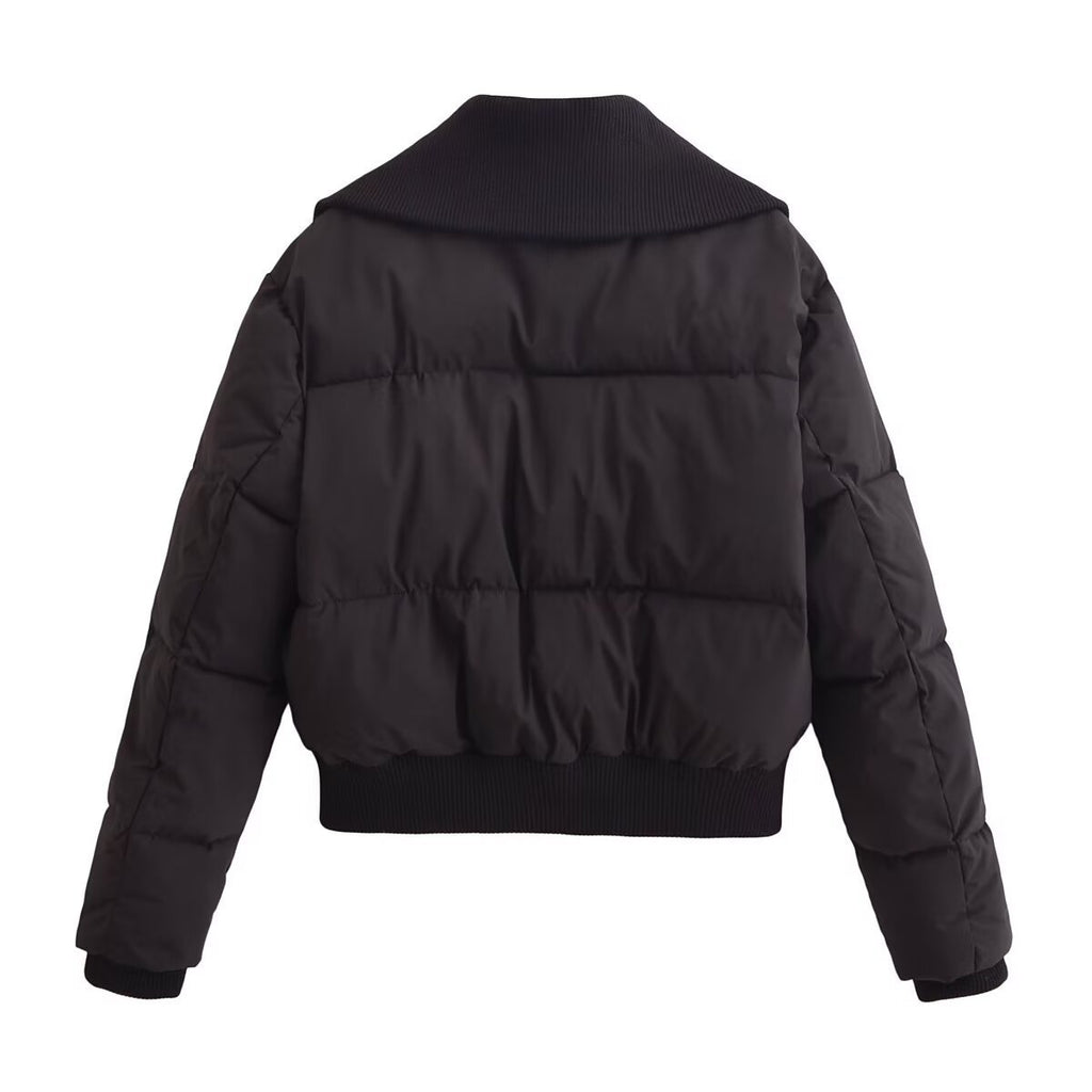 Gerippte Baumwoll-Steppjacke im Street-Style