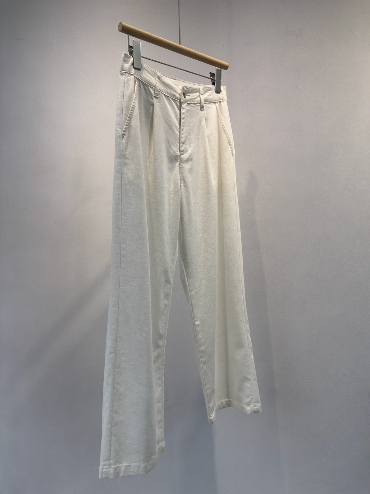 Weisse Wide-Leg Jeans aus Lyocell