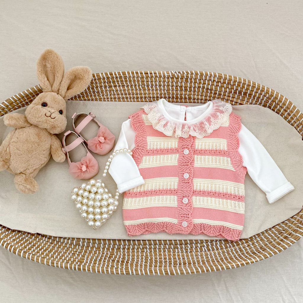 Baby Strickweste mit Streifen – Bild 5 | LuxeStyle