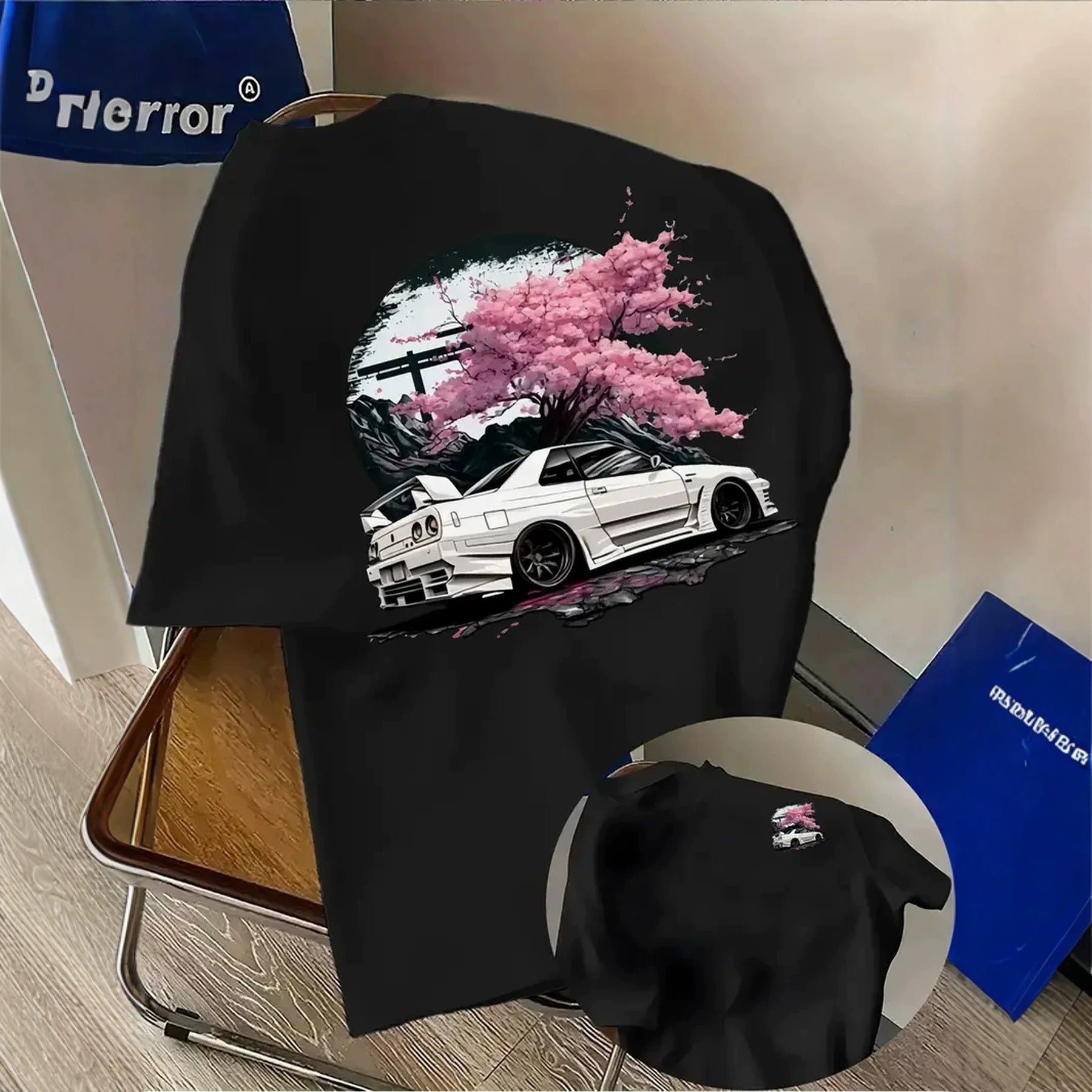 Herren Racing-Print T-Shirt Leicht und atmungsaktiv