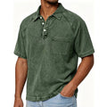 Gewaschener Cord-Polo mit Kragen, Amerikanischer Stil