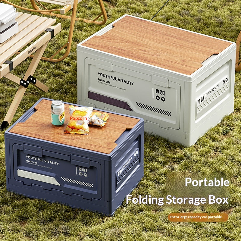 Camping-Storage-Box mit Holzdeckel