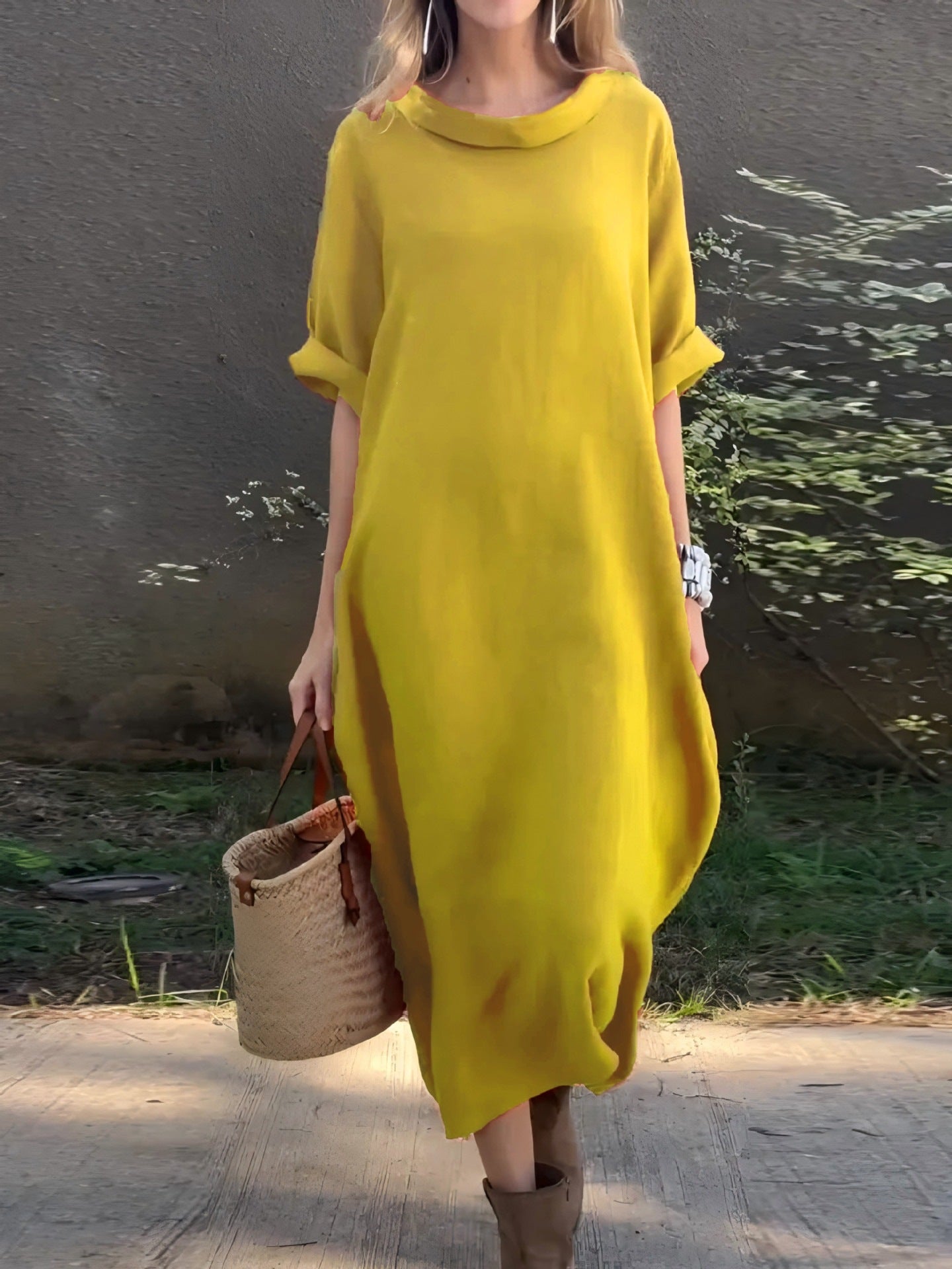 Maxikleid mit 3/4-Ärmeln und Rundhals – Ansicht 5