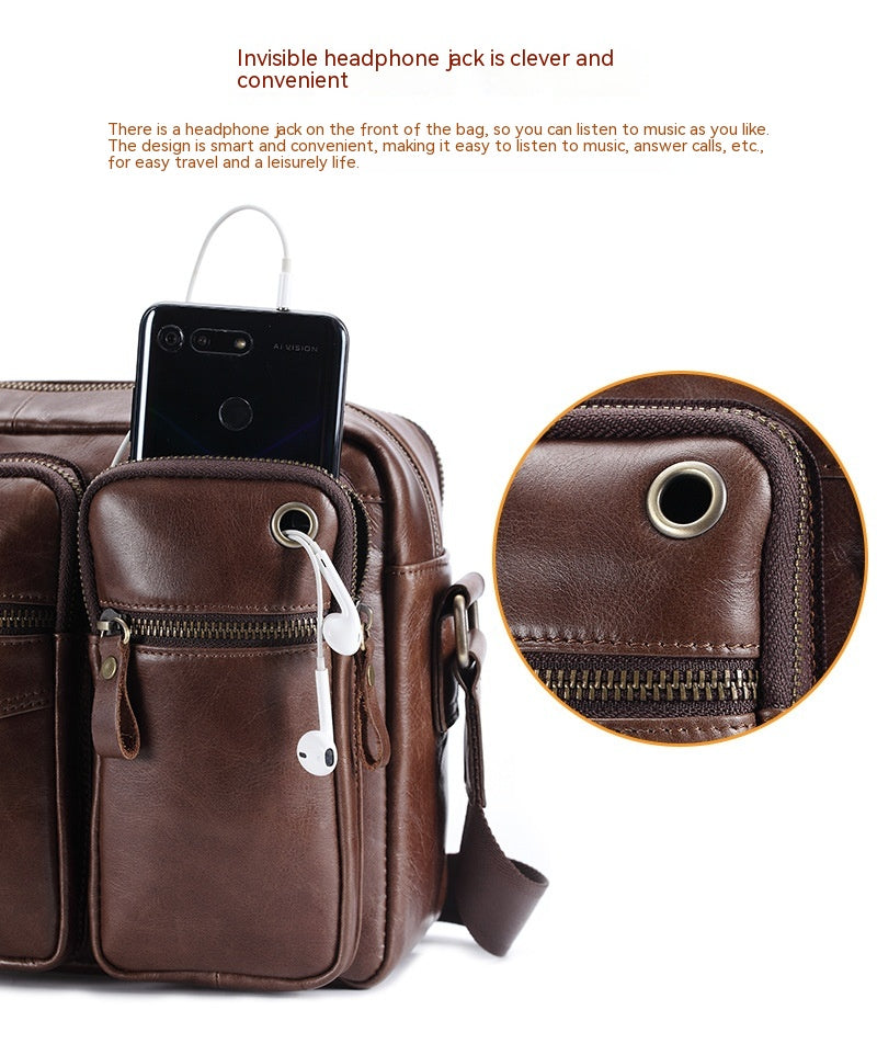 Echtes Leder Herren Schulter-Messenger Rucksack – Bild 4 | LuxeStyle