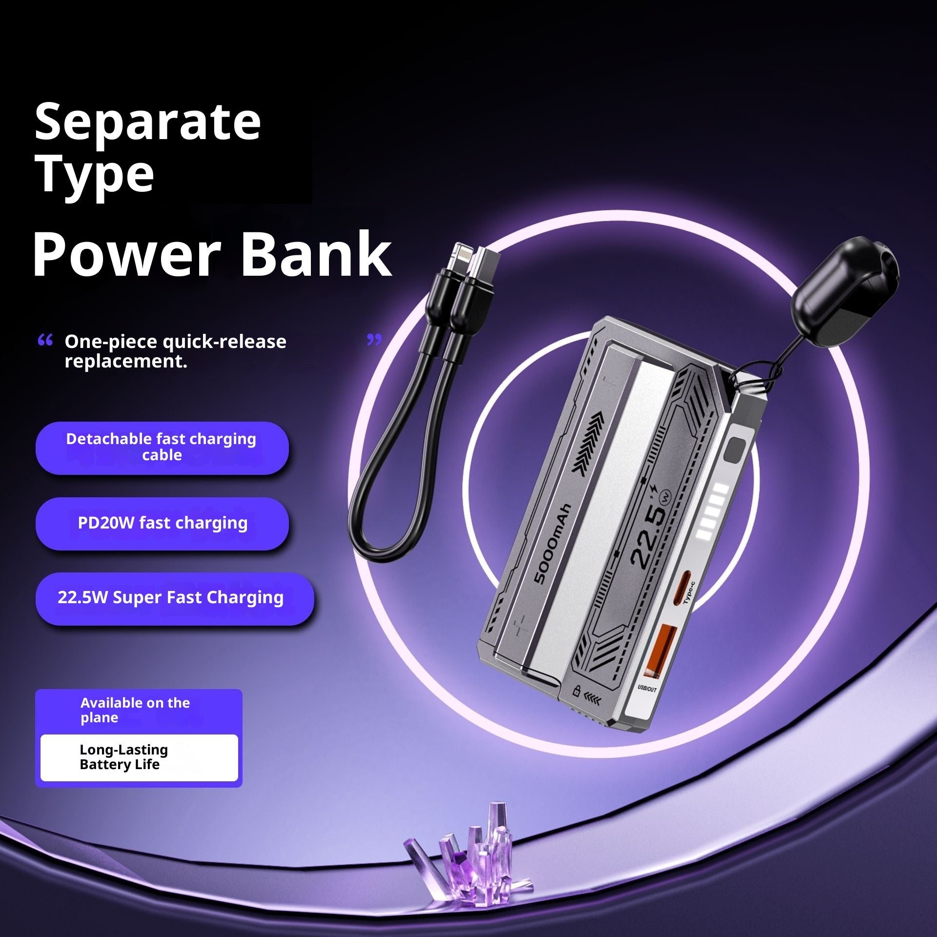Mini Powerbank – Abnehmbare Zylinderzellen