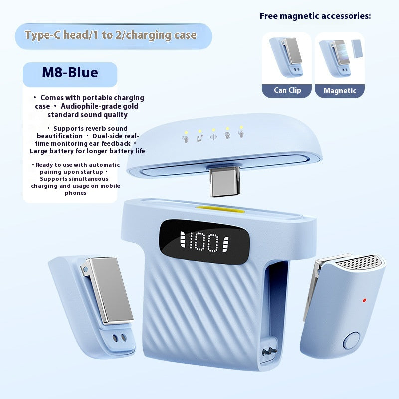 M8 Mini Funk-Ansteckmikrofon (2er-Set)