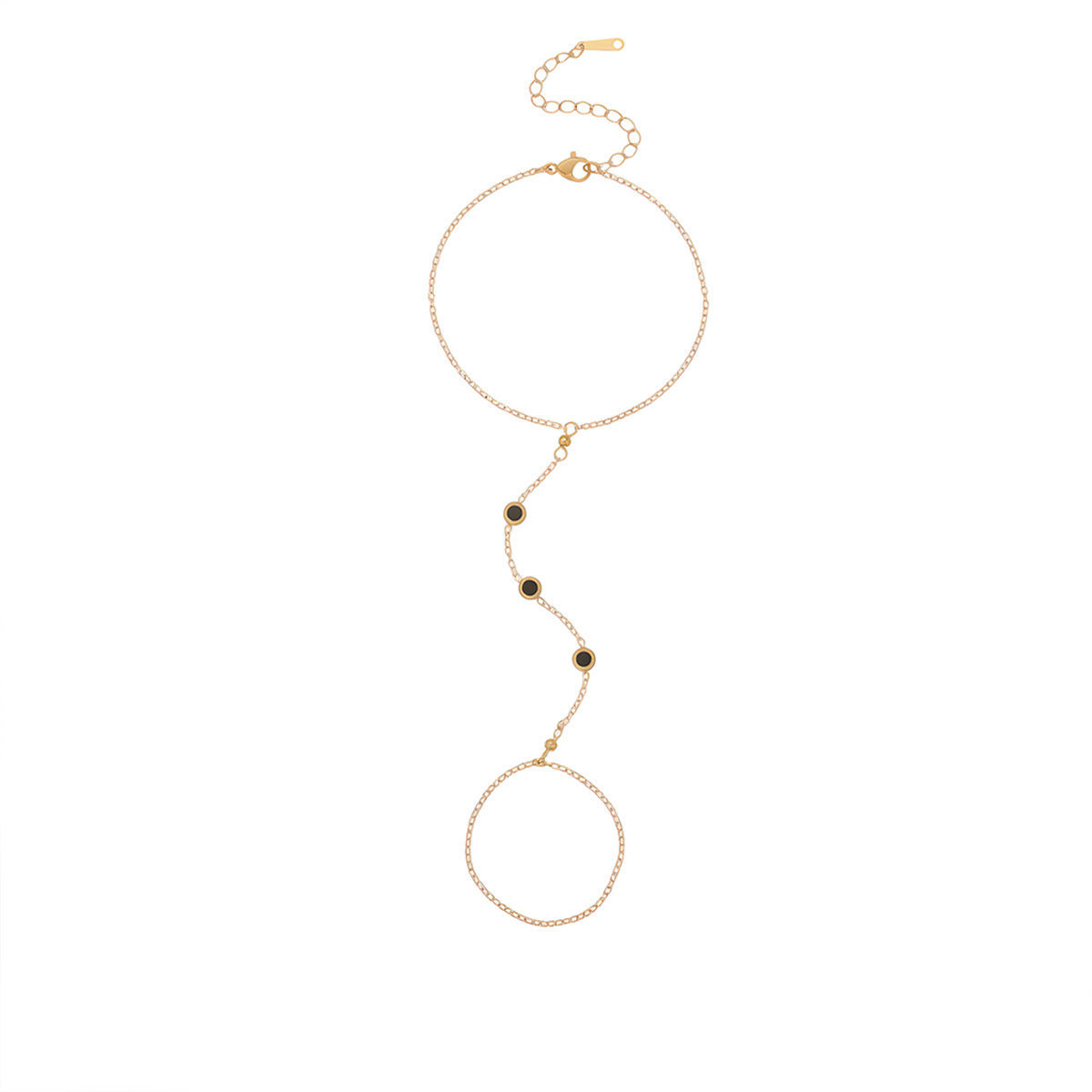 Ovale Zirkon-Fingerkette, 18K vergoldet – Bild 3 | LuxeStyle