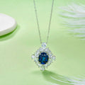 Edelstein-Anhänger «Blüten-Halo» · 925 Silber