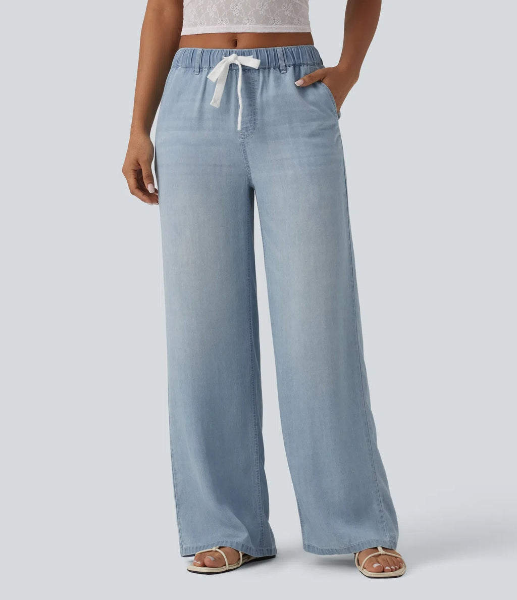 Denim Hose mit weitem Bein
