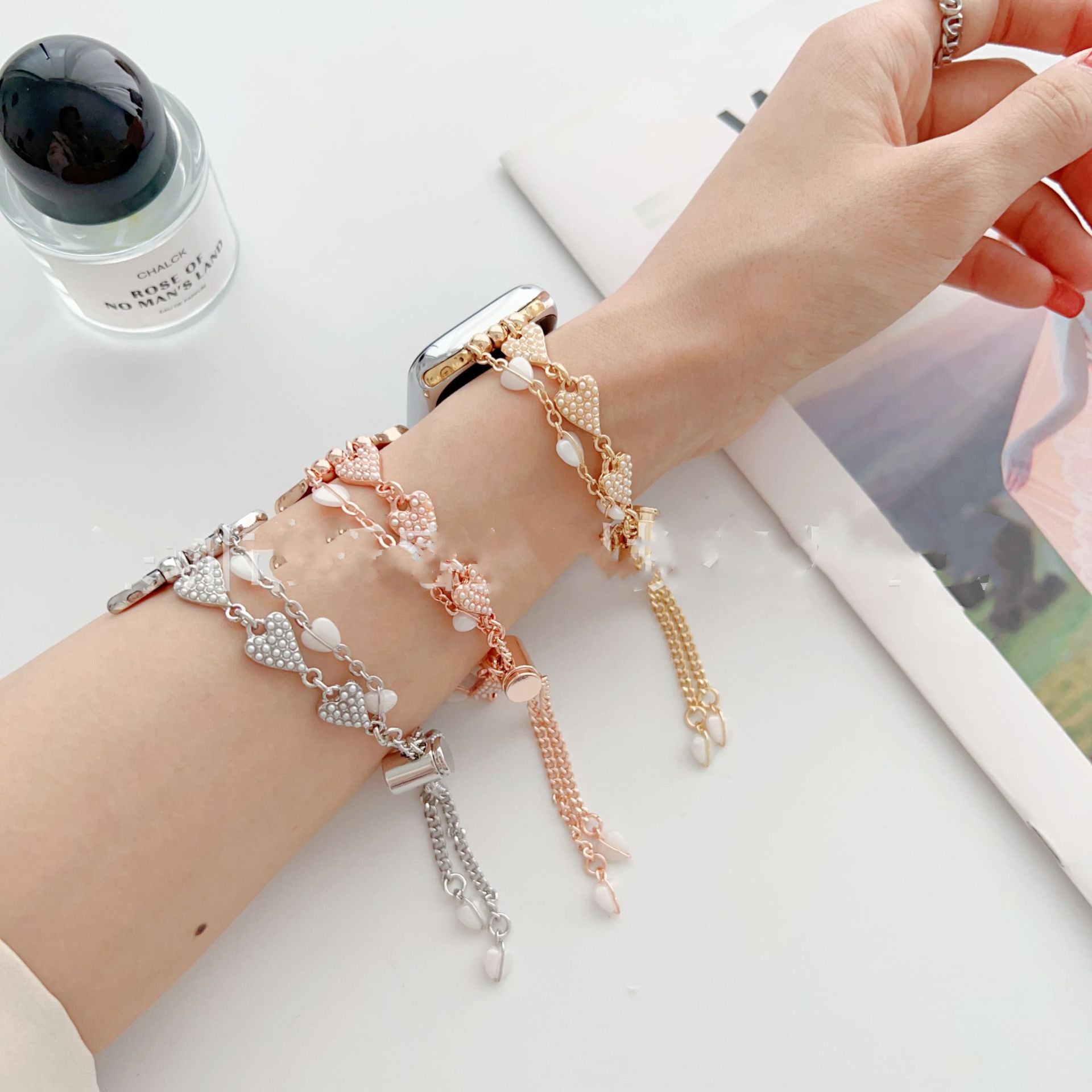 Love Bracelet Uhrenarmband mit Perlenkette – Ansicht 3