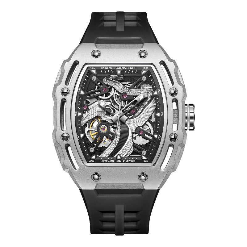 Automatische Skelett-Herrenuhr mit Leuchtzeigern – Ansicht 3