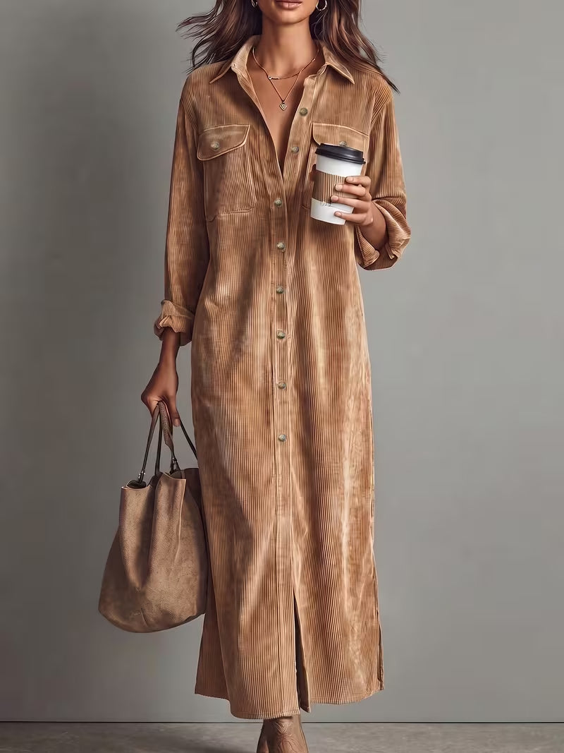 Braunes Polyester-Kleid – Bild 3 | LuxeStyle