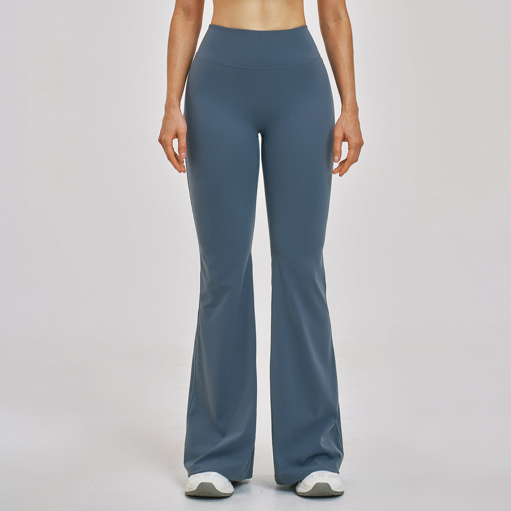 High-Waist Fitnesshose mit leicht ausgestelltem Bein