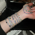 Vergoldetes Armband mit Zirkonia, zweilagig