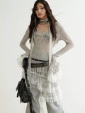Off-Shoulder Samtkleid mit Schnürung – Bild 7 | LuxeStyle